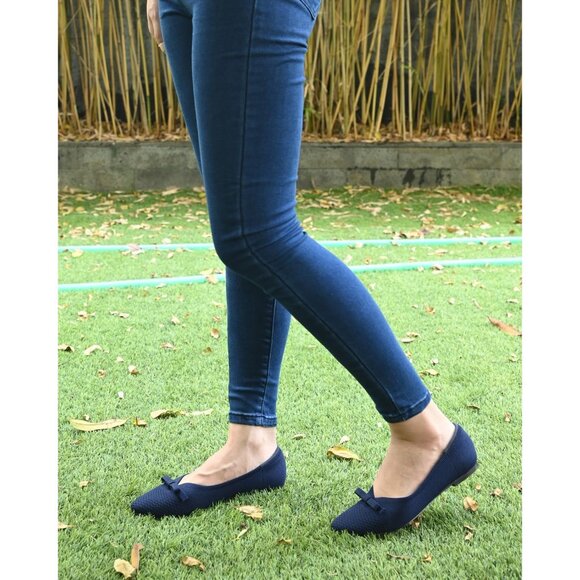 Sicare Blue Ballet Flats Round Toe Slip on Casual Dressy Flats for Office Work - Picture 6 of 10
